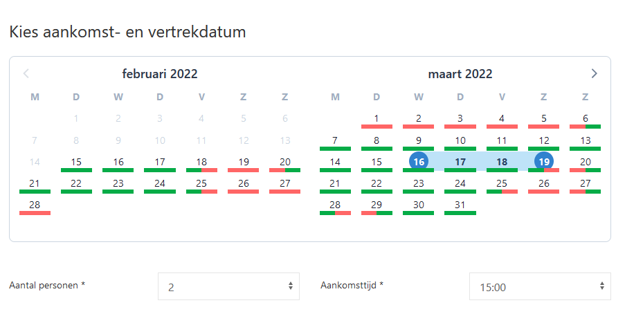 beschikbaarheidskalender beschikbaarheidskalenderreserveringssysteem